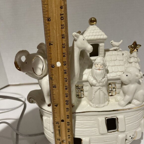 Noah’s Ark with Santa Accent Light Ivory Porcelain Holiday Christmas 8" JCPenney - Picture 11 of 16